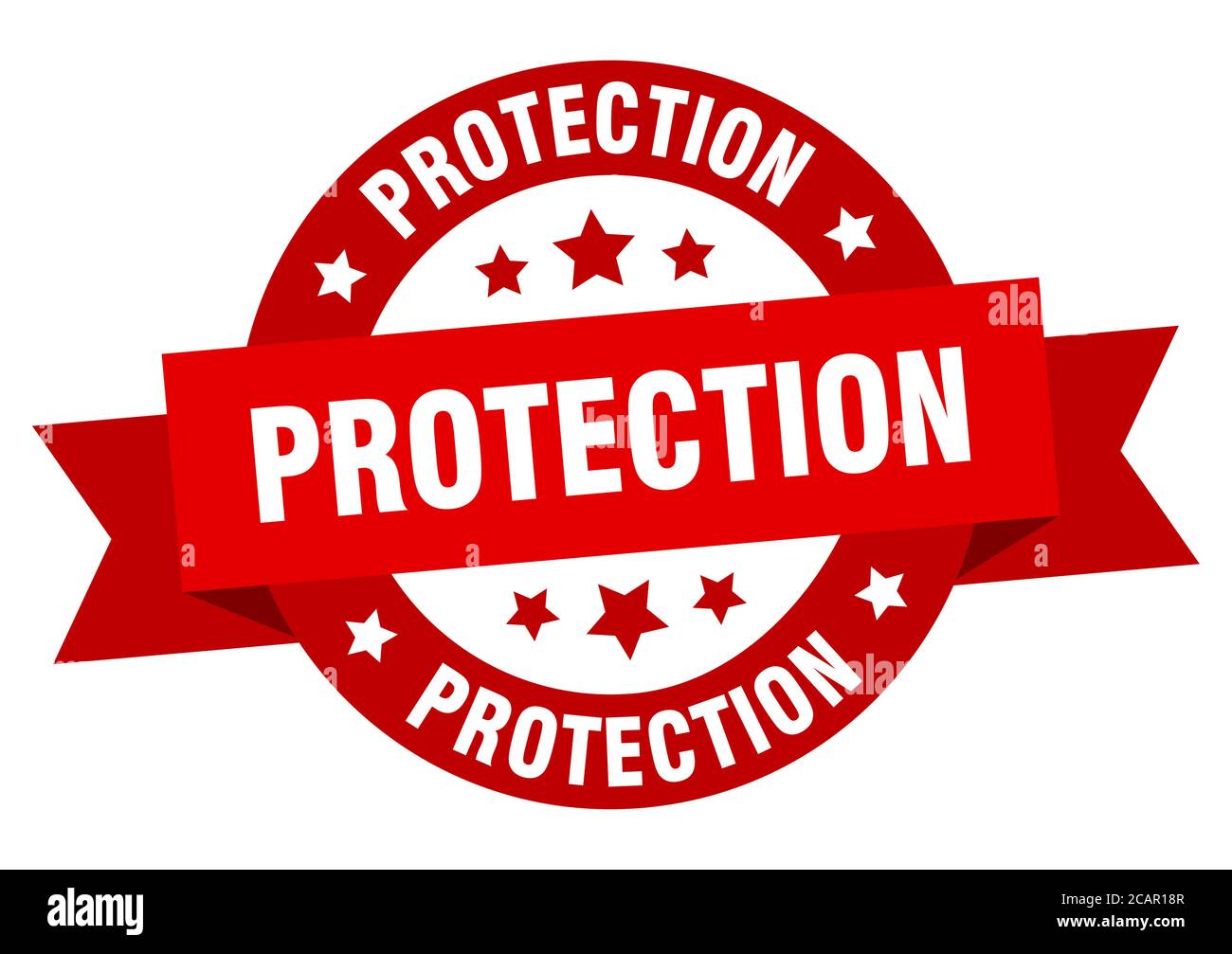 protection round ribbon isolated label. protection sign Stock Vector ...