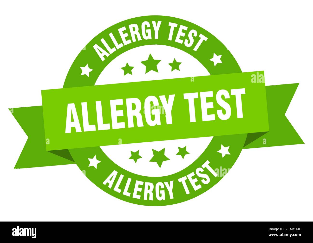 allergy test round ribbon isolated label. allergy test sign Stock ...