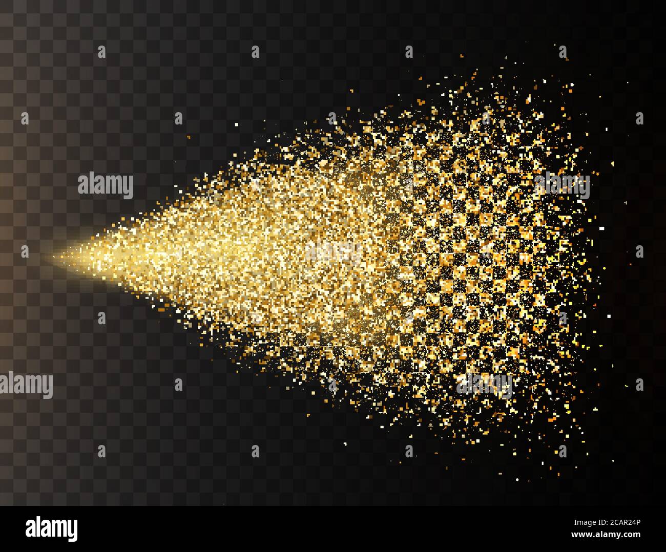 Gold glitter spray on transparent background. Glowing drops in motion.  Golden magic star dust. Light particles. Bright glitter explosion.  Sparkling fi Stock Vector Image & Art - Alamy