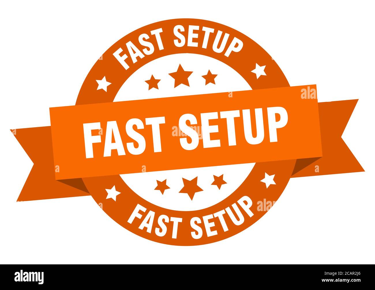 fast setup round ribbon isolated label. fast setup sign Stock Vector
