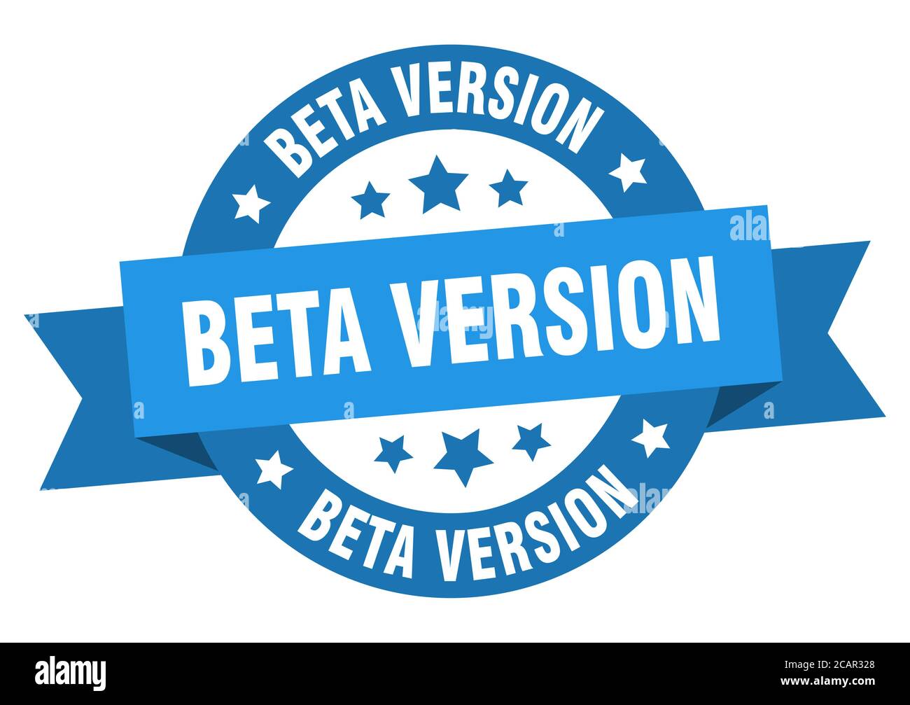 beta version round ribbon isolated label. beta version sign Stock Vector