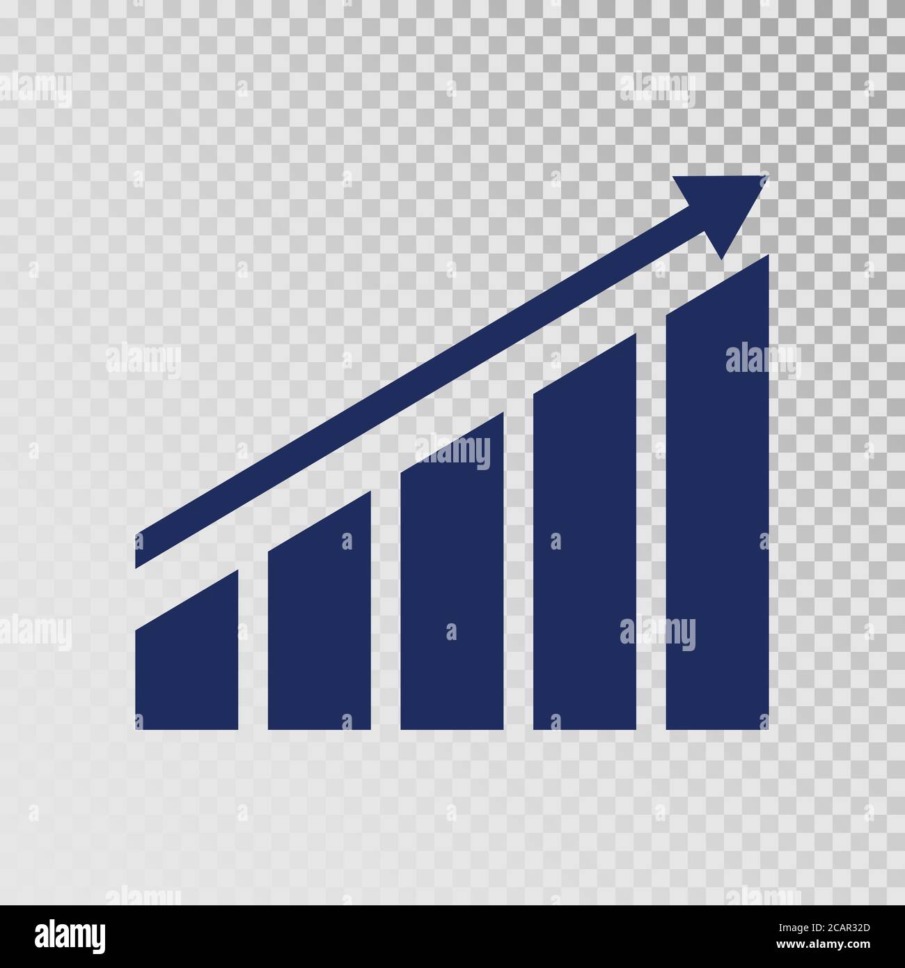 Growth icon. Growing bar graph template on transparent background ...