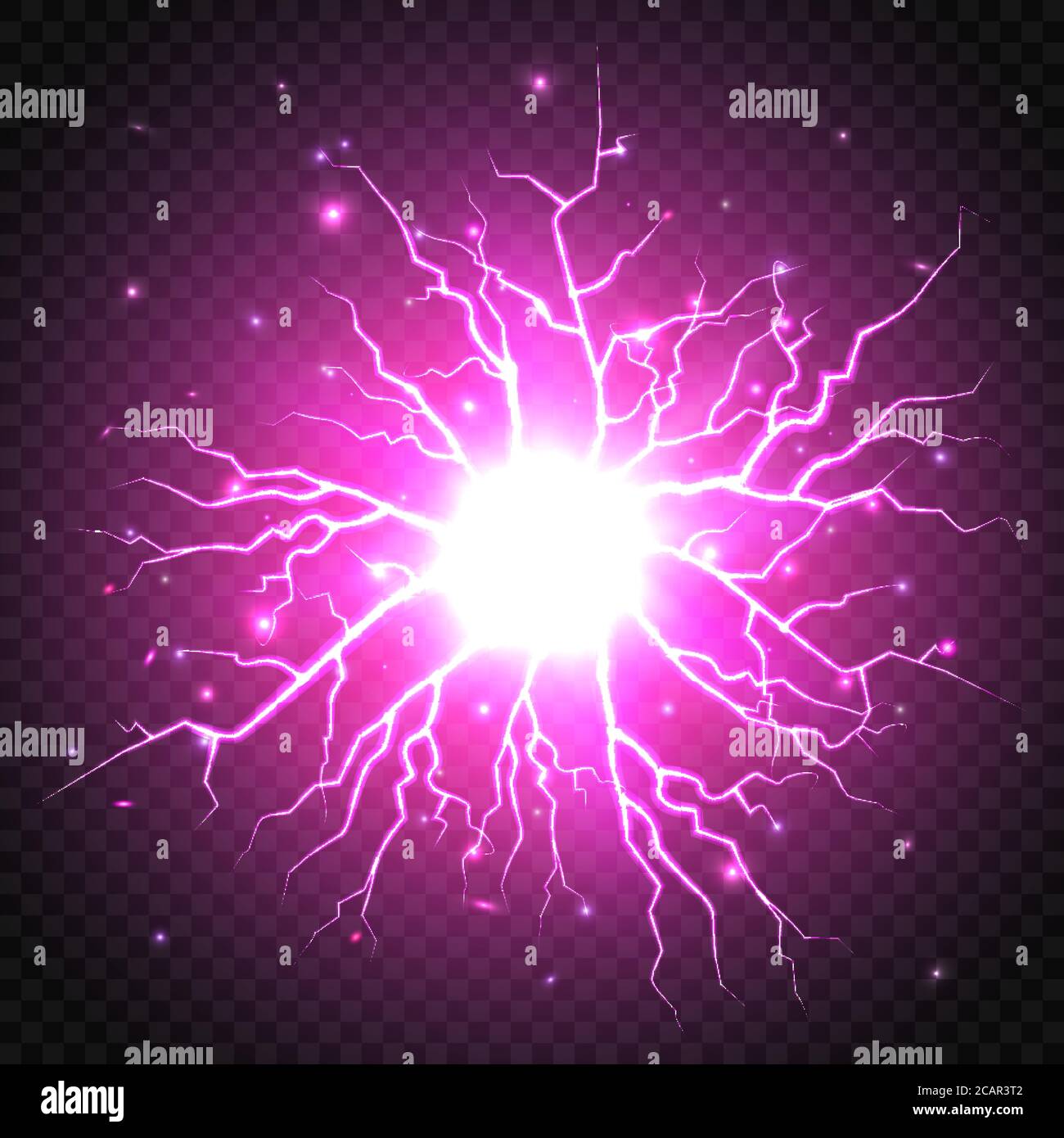 Thunder bolt on transparent background. Vector lightning flash Stock