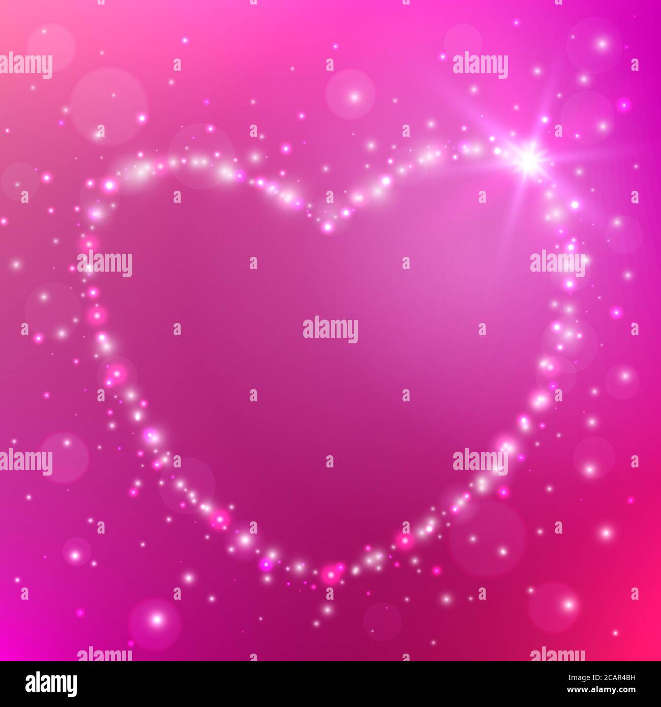 Valentine's day card with light heart. Love background. Vector ...