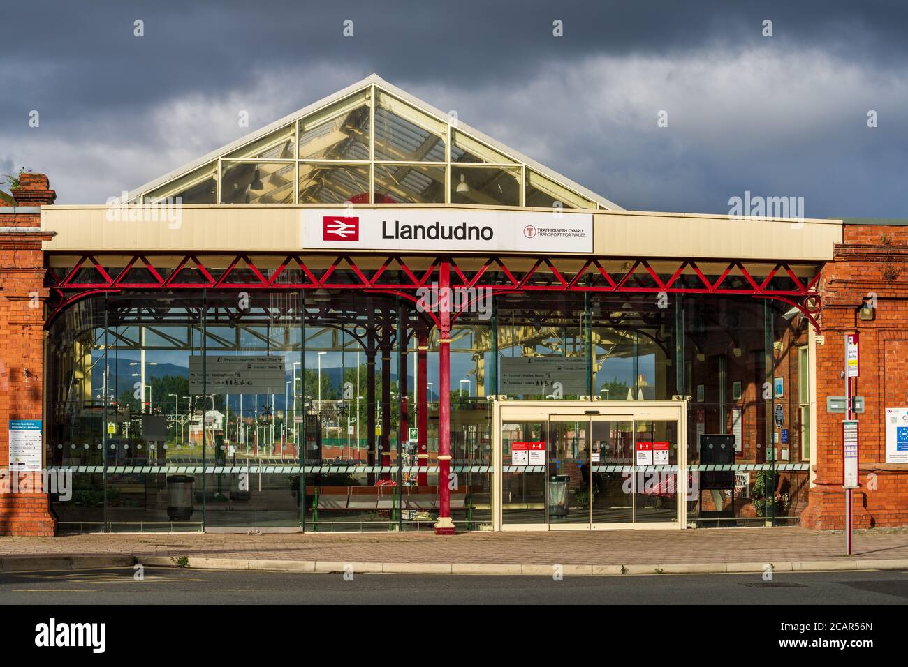 Llandudno Railway Station in Llandudno, Conwy, North Wales UK. The