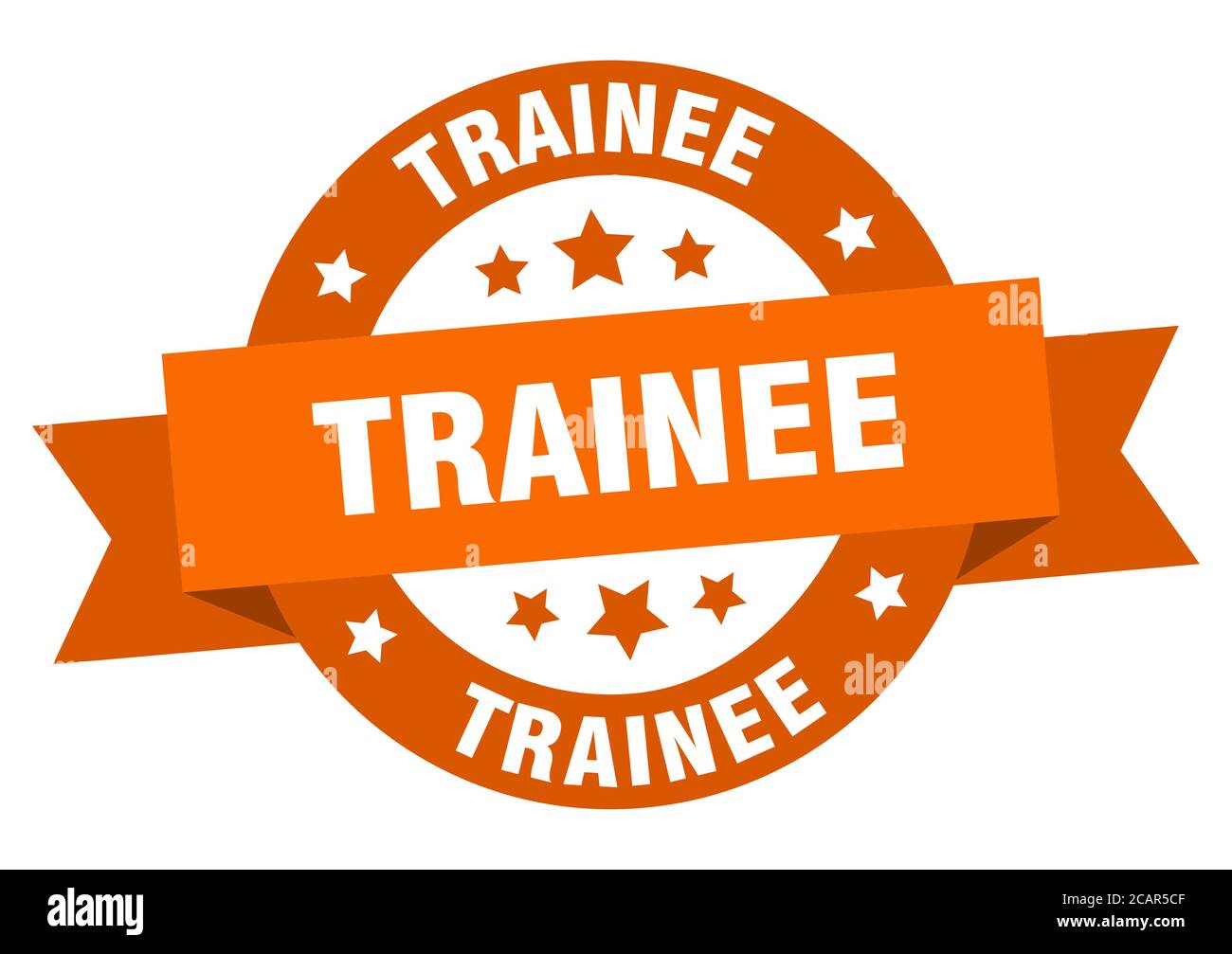 trainee round ribbon isolated label. trainee sign Stock Vector