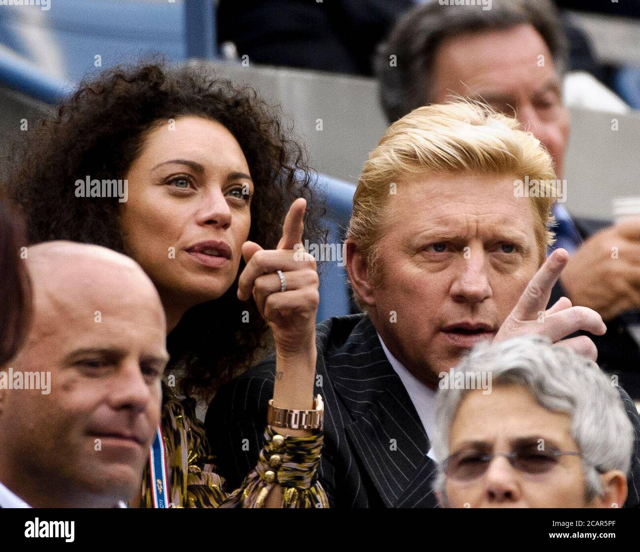 Queens, United States Of America. 11th Sep, 2011. NEW YORK, NY - SEPTEMBER11: Boris Becker Sharlely Lilly Kerssenberg watches Samantha Stosur of Australia (AUS) defeat American Serena Williams (USA) to win the Woman's Singles Championship on Day 14 of the 2011 U.S. Open Tennis Championships at the USTA Billie Jean King National Tennis Center on September 11, 2011 in the Flushing neighborhood of the Queens borough of New York City. People: Boris Becker Sharlely Lilly Kerssenberg Credit: Storms Media Group/Alamy Live News Stock Photo