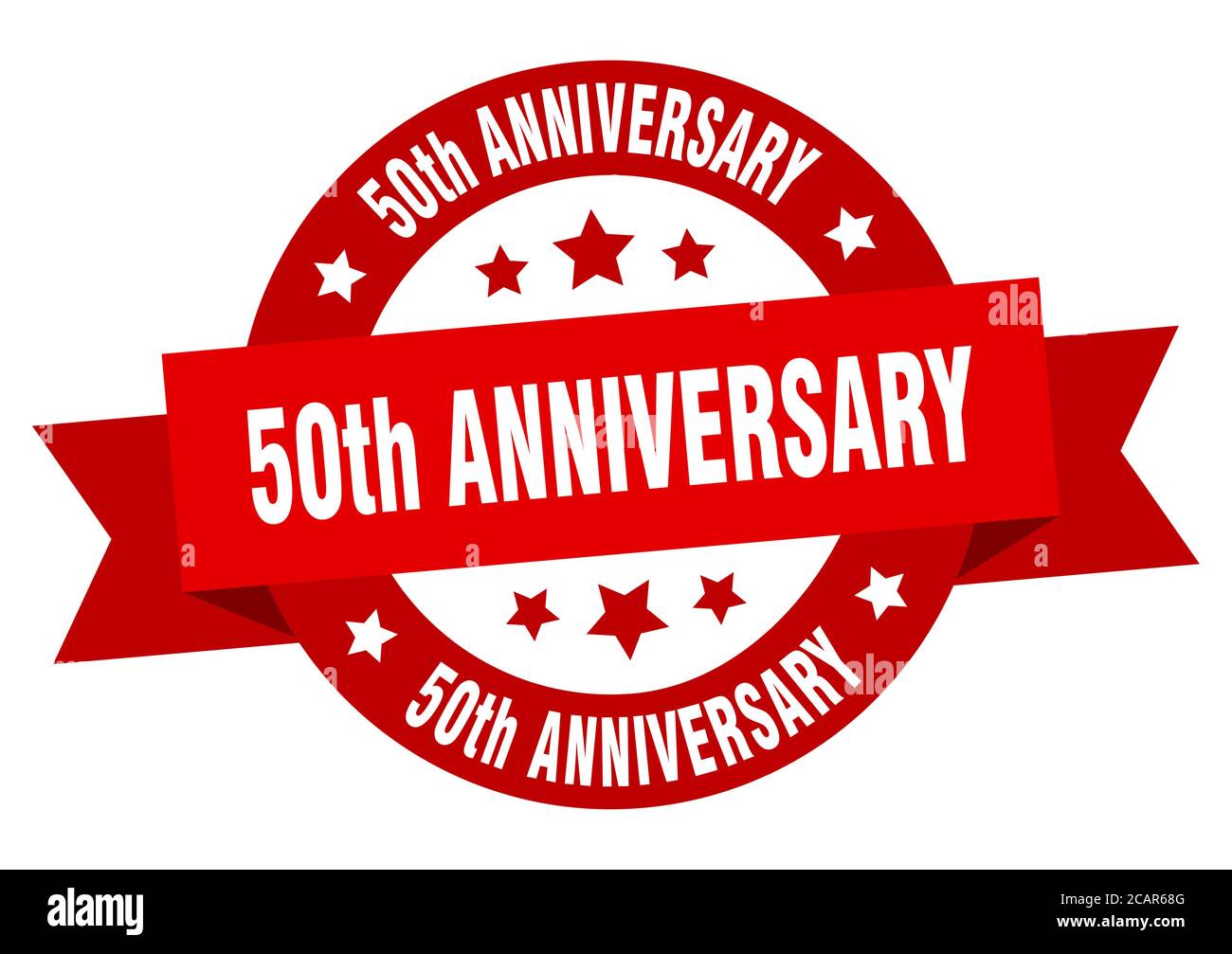 50th anniversary round ribbon isolated label. 50th anniversary sign ...