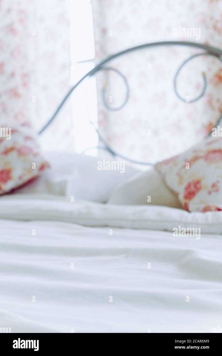 Blurred Background of a Bedroom Stock Photo