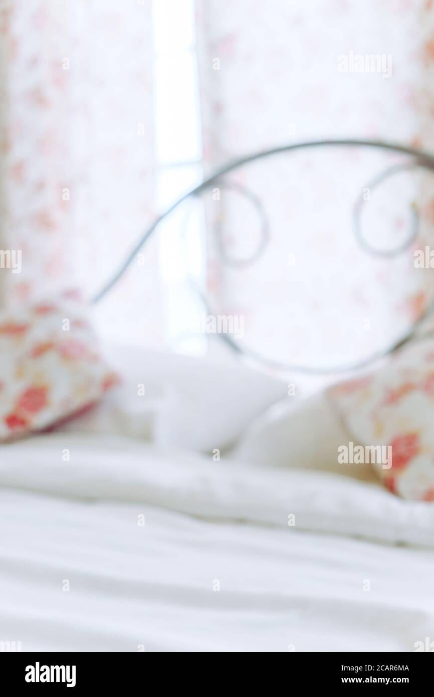 Blurred Background of a Bedroom Stock Photo