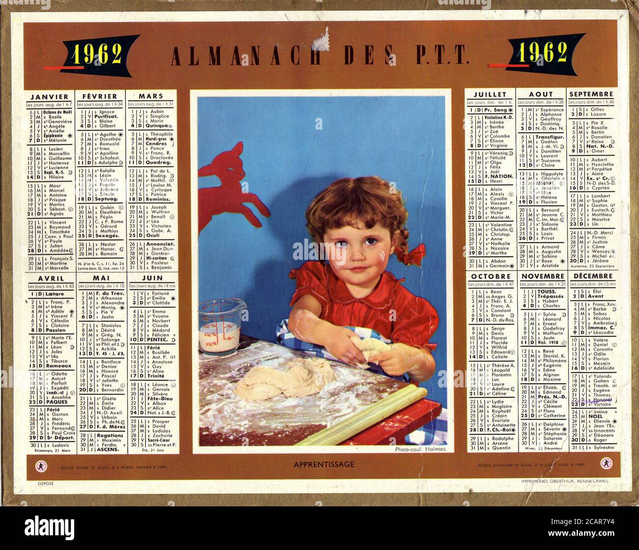 Almanach des postes 1962 petite patissiere Stock Photo