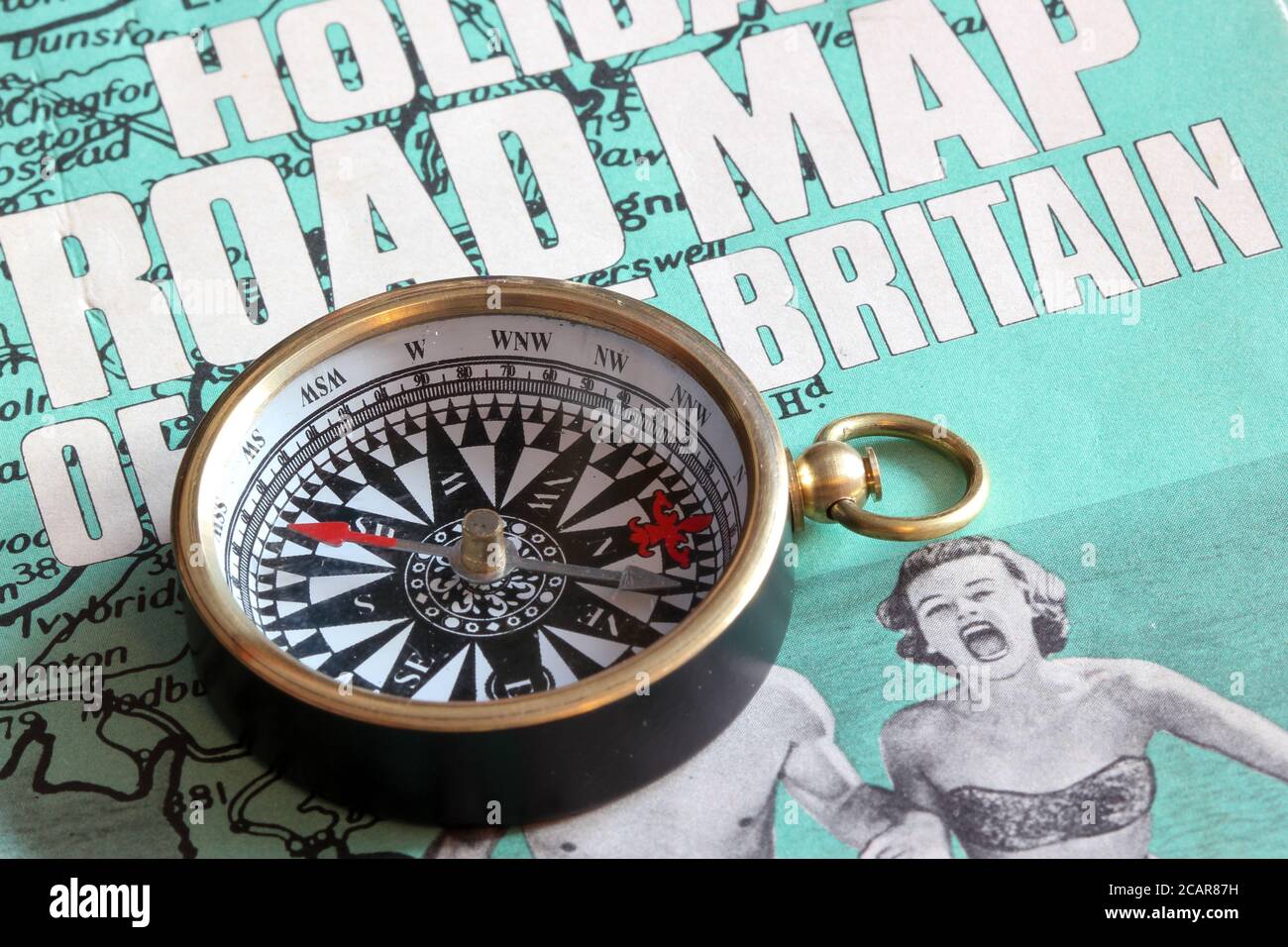 staycation holiday road map great britain Stock Photo