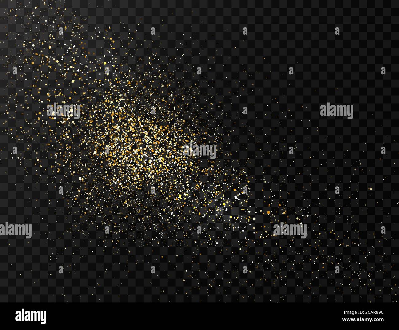Glitter dust. Gold glitter powder explosion. Star dust background