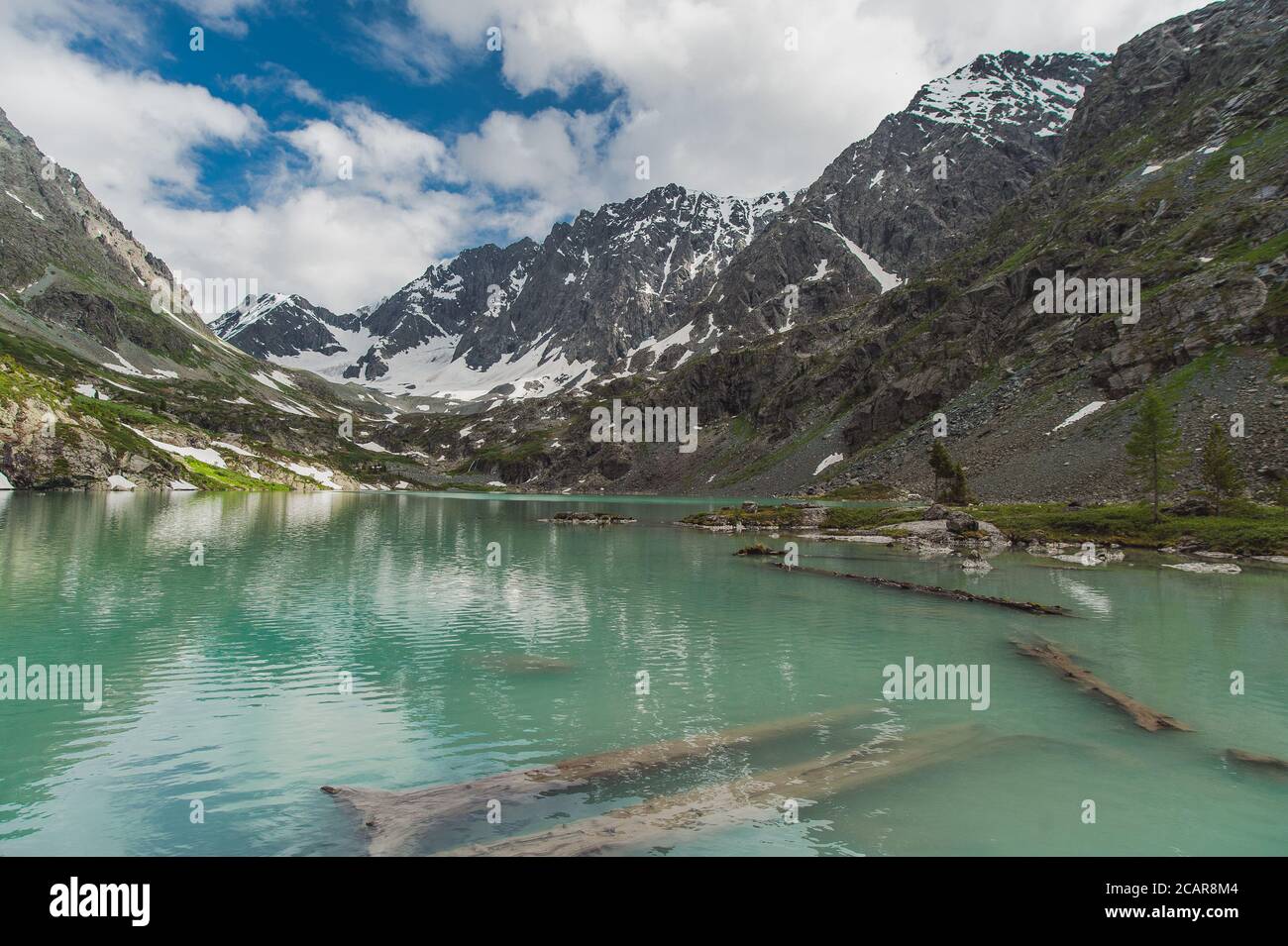 landscape of the mountain lake blue sky with clouds nature Stock Photo ...