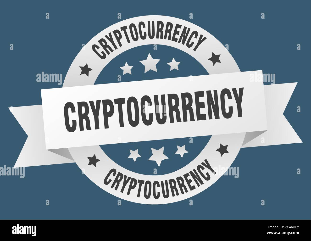 cryptocurrency round ribbon isolated label. cryptocurrency sign Stock Vector
