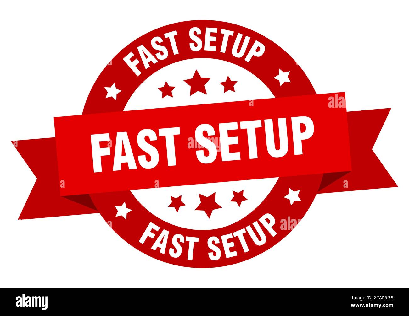 fast setup round ribbon isolated label. fast setup sign Stock Vector