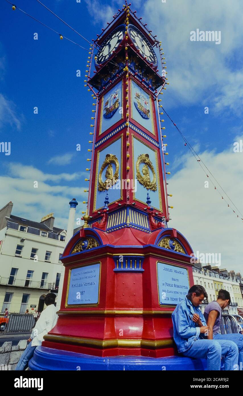 Queen Victoria's Jubilee Clock on promenade, Weymouth, Dorset, England, United Kingdom Stock Photo