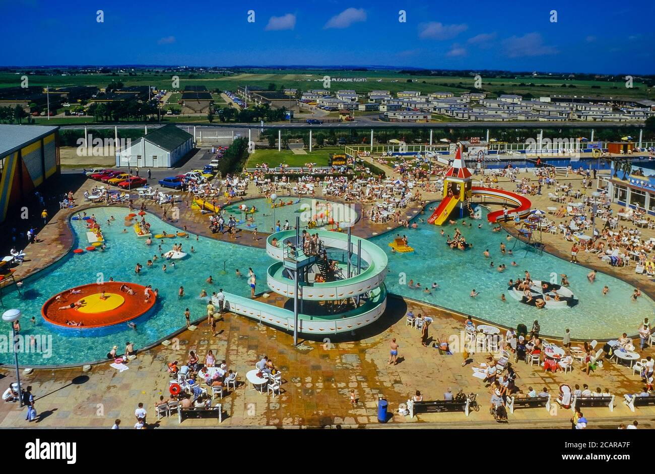 The old outdoor fun pool at Butlins Funcoast World, Skegness. Lincolnshire. England. Circa 1987 Stock Photo