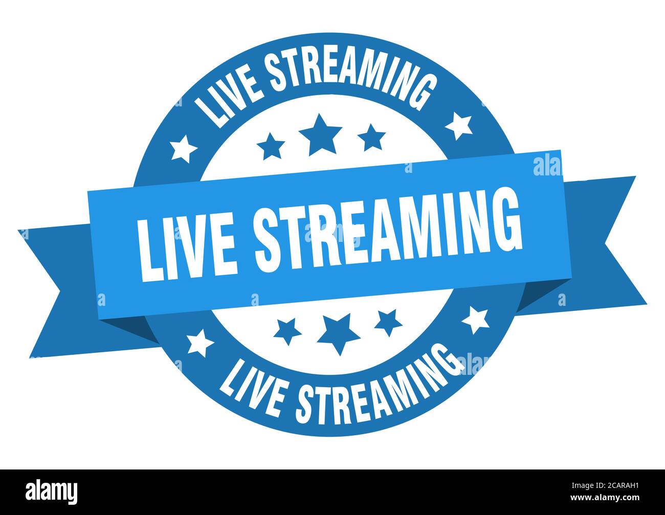 live streaming round ribbon isolated label. live streaming sign Stock ...