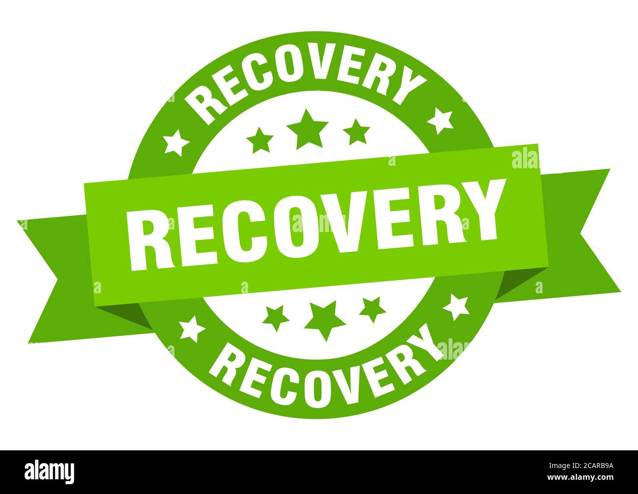 recovery round ribbon isolated label. recovery sign Stock Vector Image ...