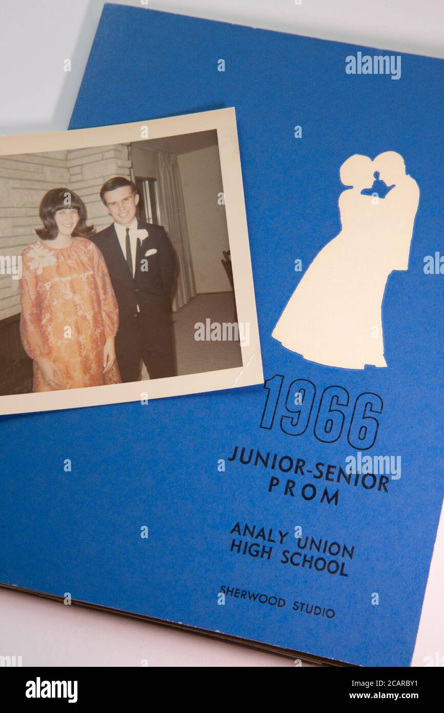 1960s Teenage Couple Posing for Prom Photo, USA Stock Photo