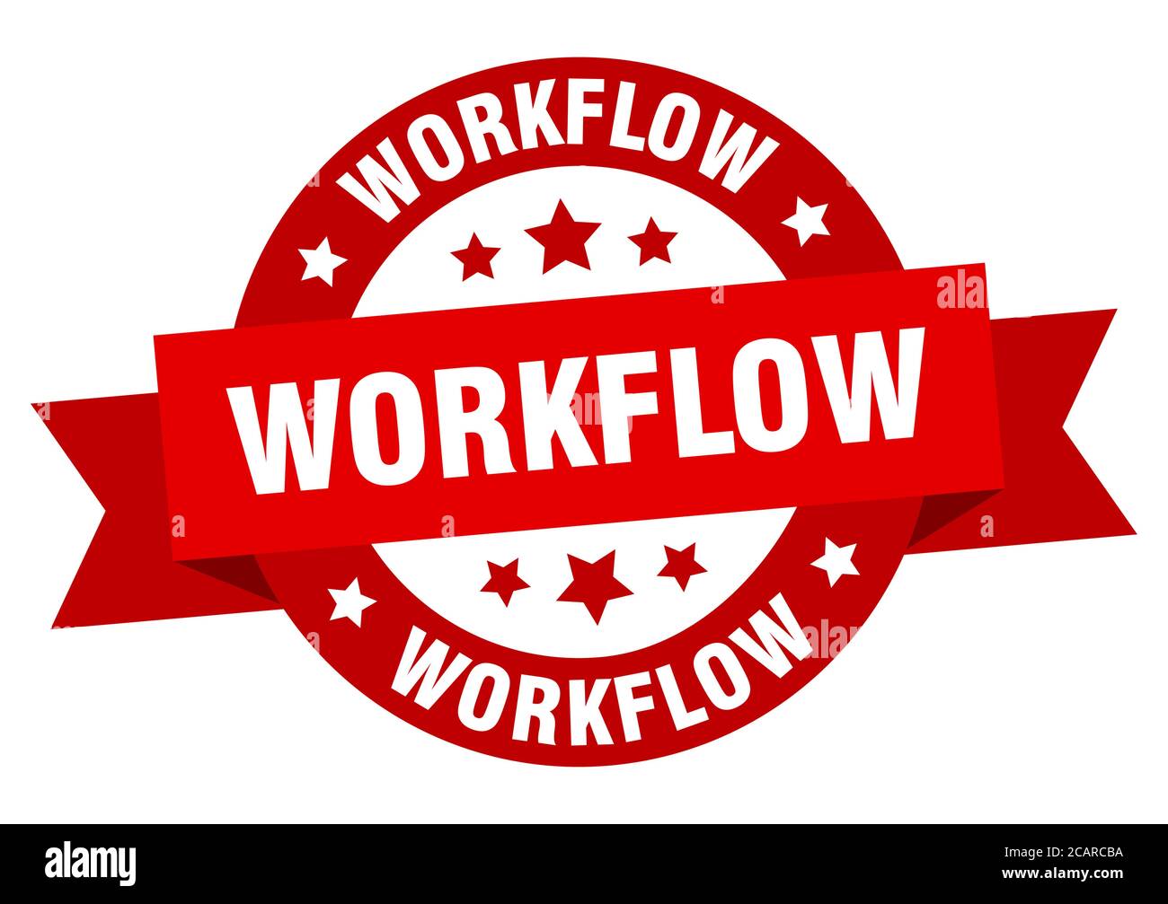 workflow round ribbon isolated label. workflow sign Stock Vector Image ...