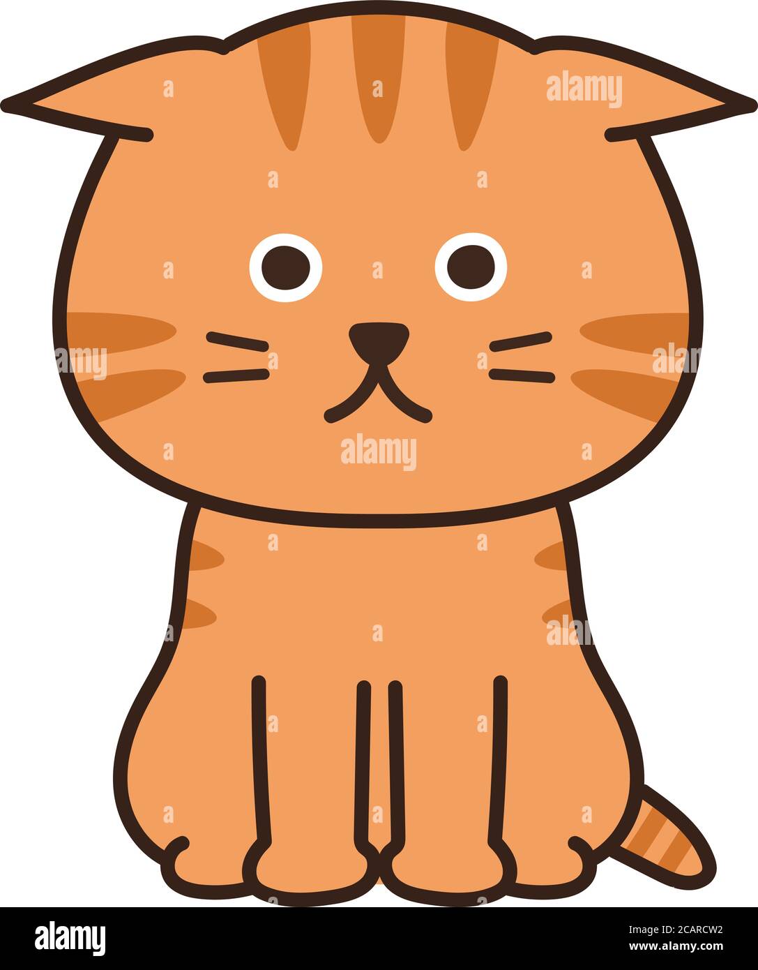 Airplane ears cat in trouble. Isolated on white background. Stock Vector