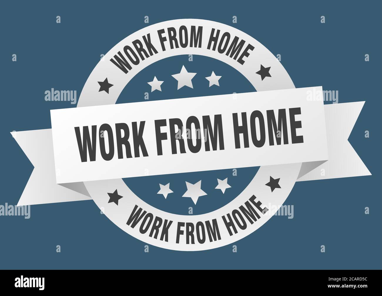 work from home round ribbon isolated label. work from home sign Stock ...