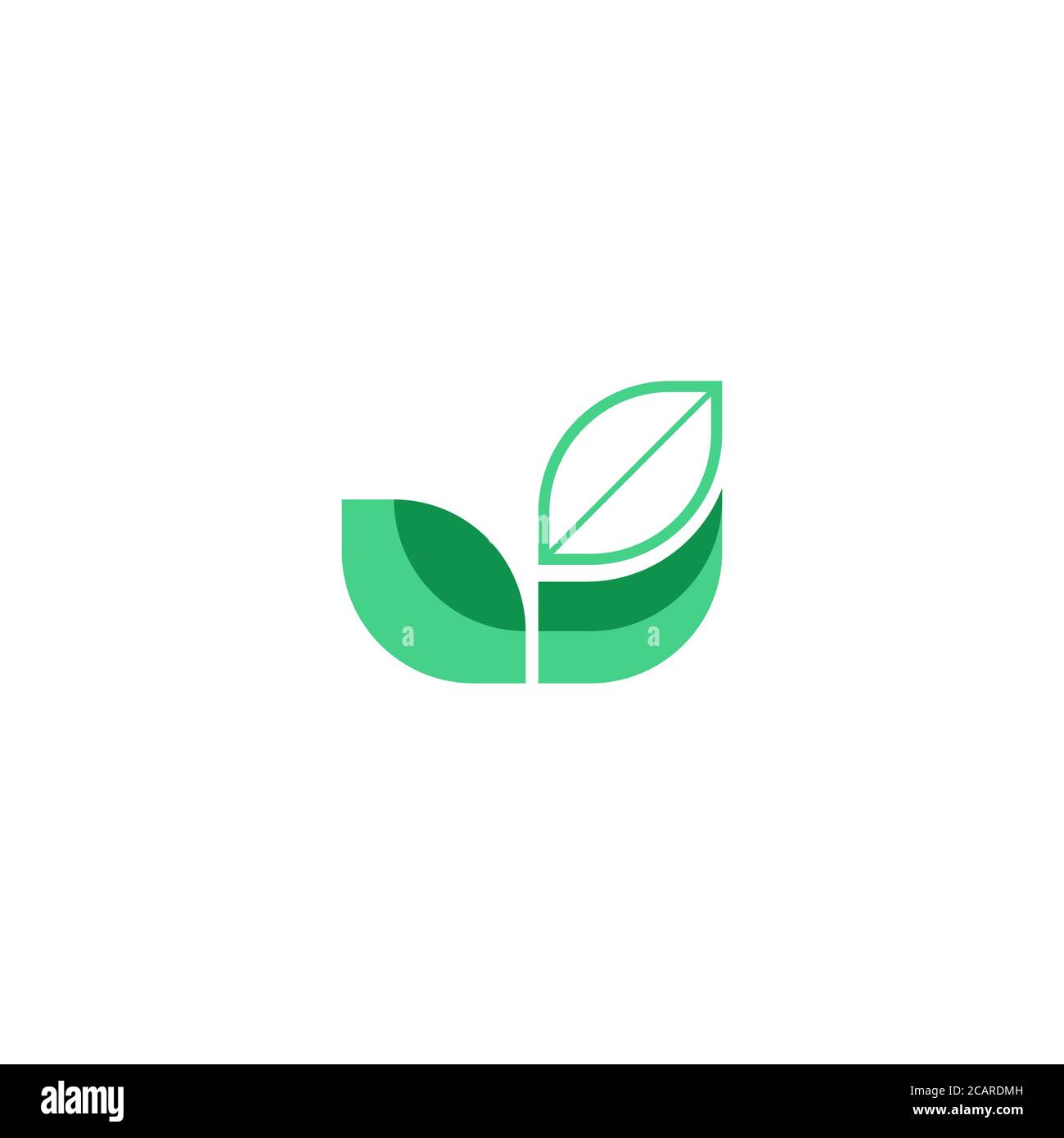 Abstract Green Leaf and Leaves logo Icon Vector Design. Landscape ...