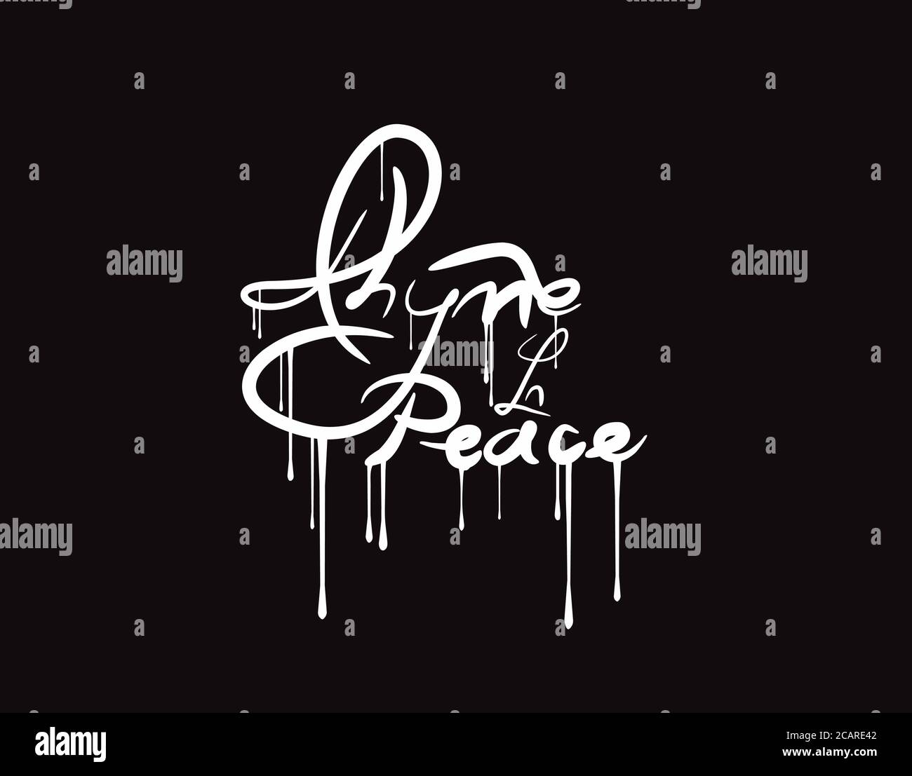 Rhyme In Peace lettering text on Black background in vector