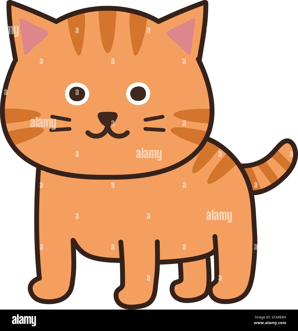 Tabby cat staring at someone. Vector illustration isolated on white background. Stock Vector