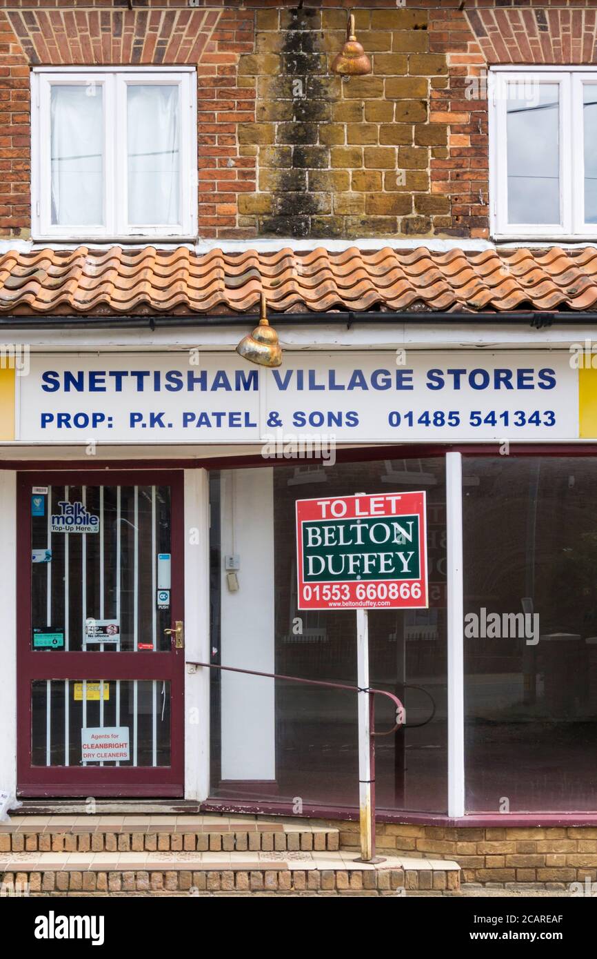 Closed village stores To Let in Snettisham, Norfolk Stock Photo - Alamy