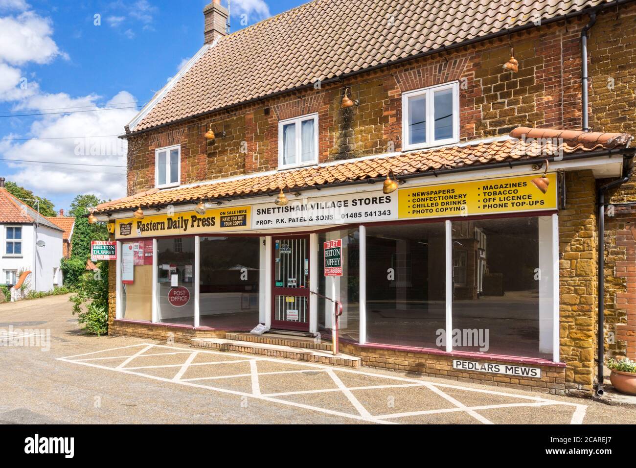 Closed village stores To Let in Snettisham, Norfolk. Stock Photo