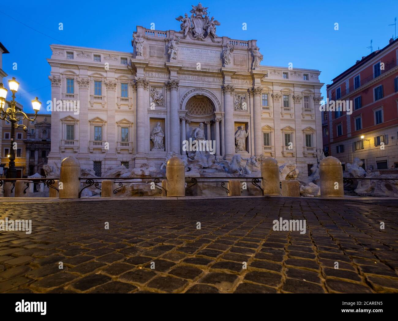 Trevi fountain. Empty Trevi fountain. Rome, Italy Stock Photo