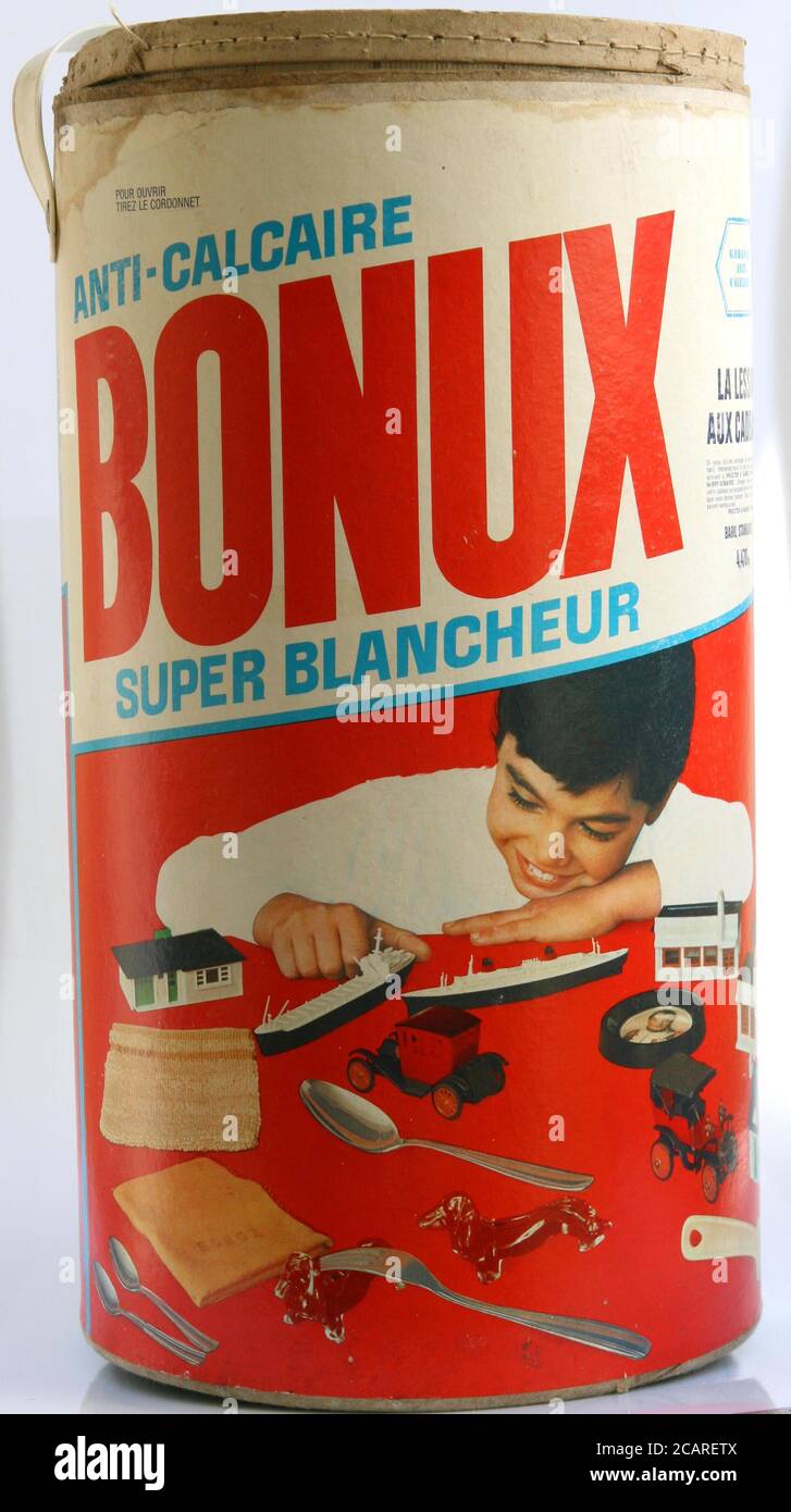 Baril de lessive Bonux vers 1968 Stock Photo - Alamy