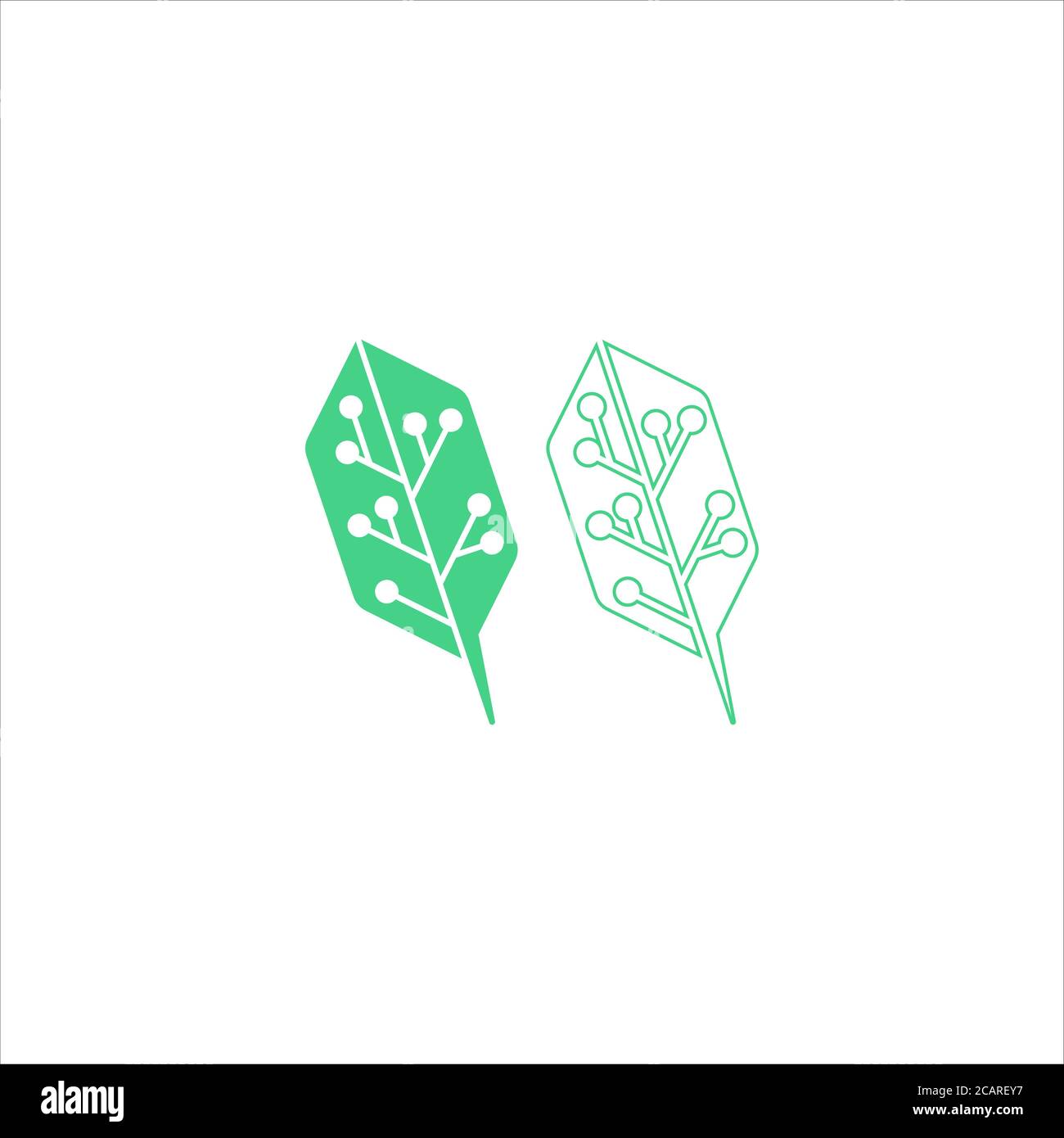 Abstract Green Leaf and Leaves logo Icon Vector Design. Landscape ...