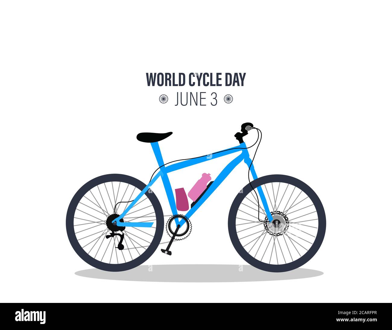 World cycle day 3rd June vector illustration colorful bike. Abstract design. Stock Vector