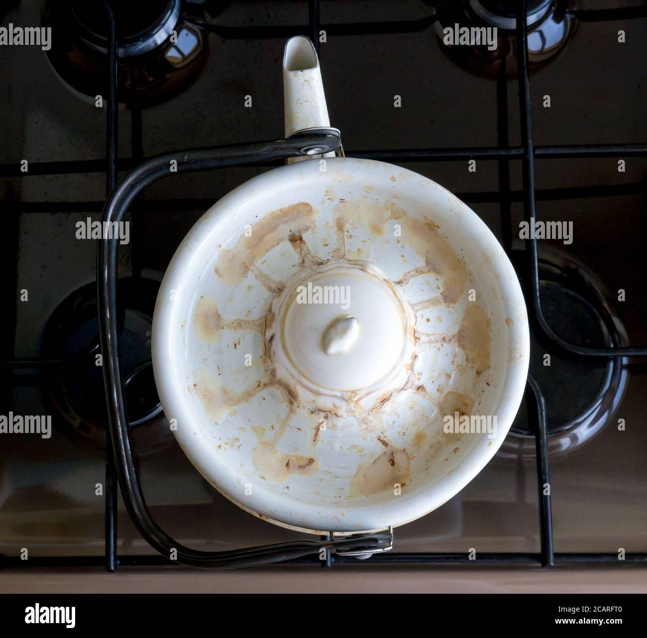 Burnt White teapot Stock Photo Alamy