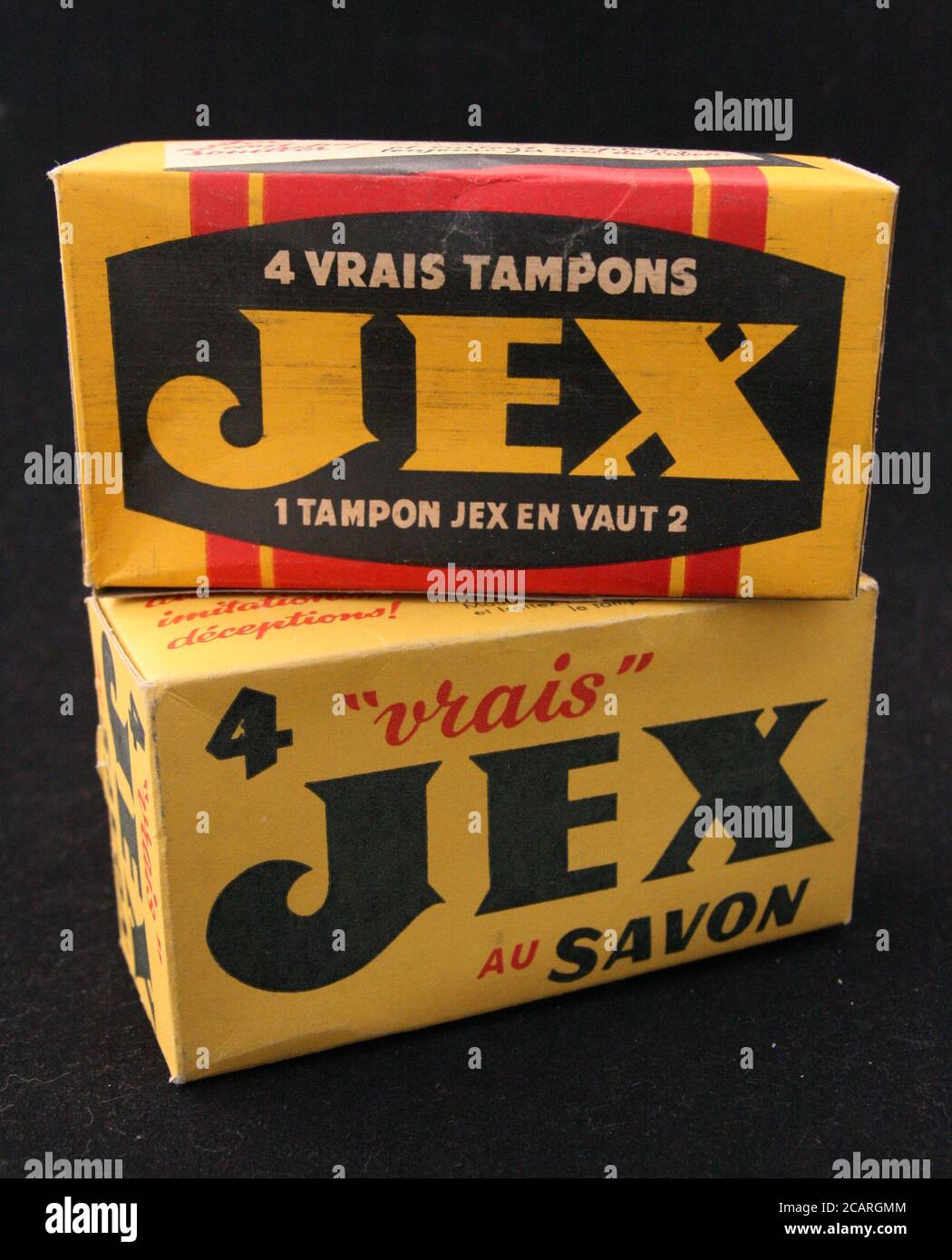 Ancienne boite carton publicitaire Tampons JEX années 60