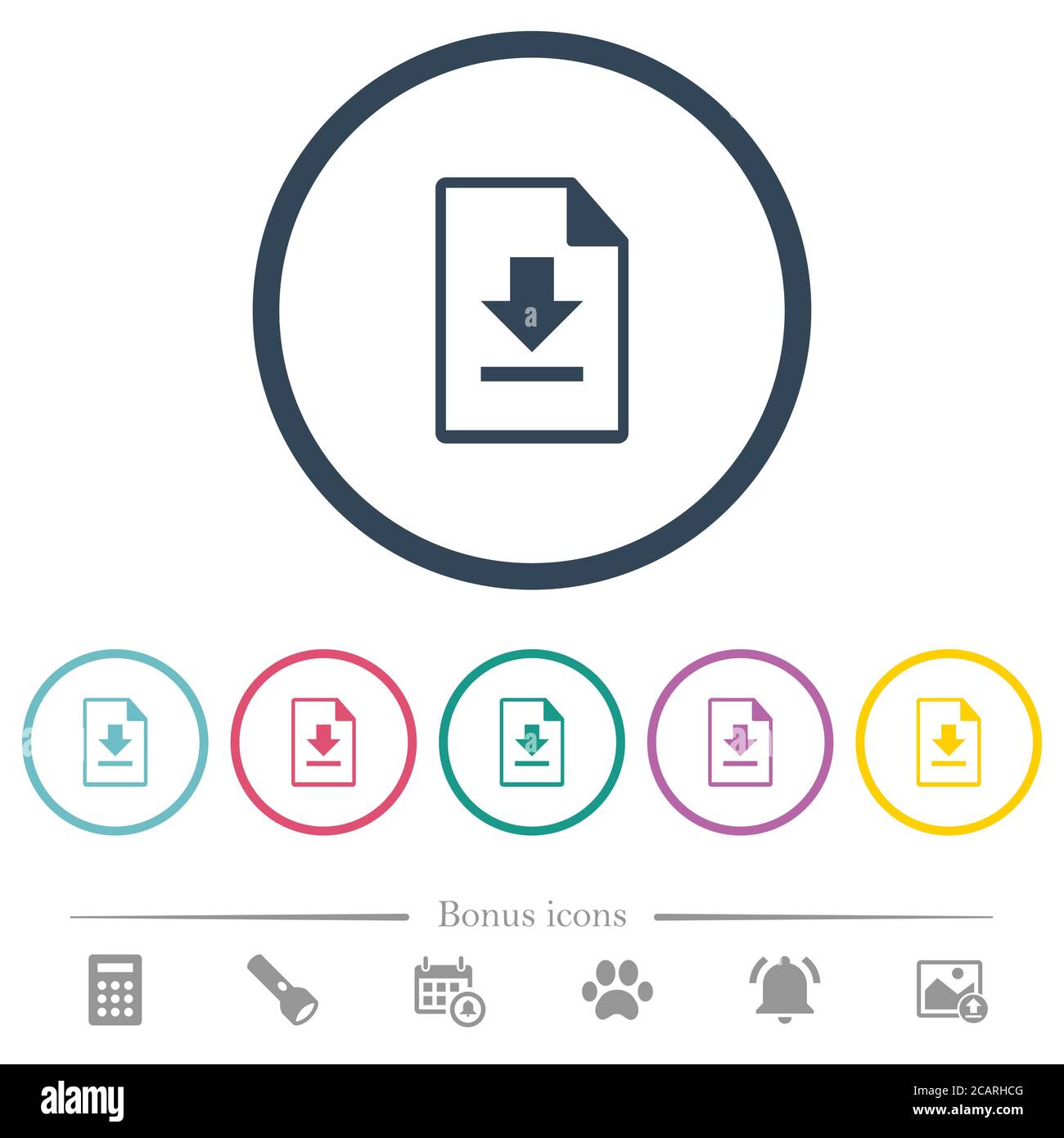 Download file flat color icons in round outlines. 6 bonus icons ...