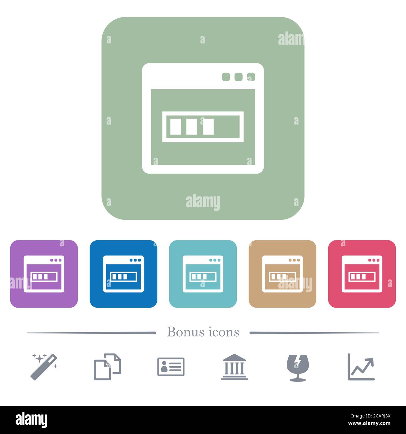 Application installing white flat icons on color rounded square ...