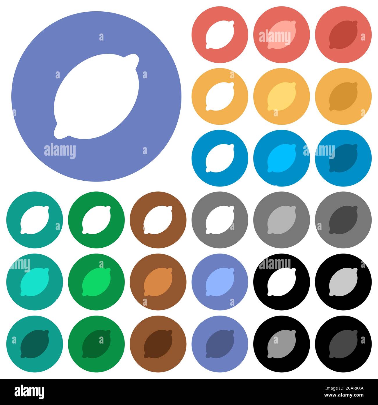 Single lemon multi colored flat icons on round backgrounds. Included ...