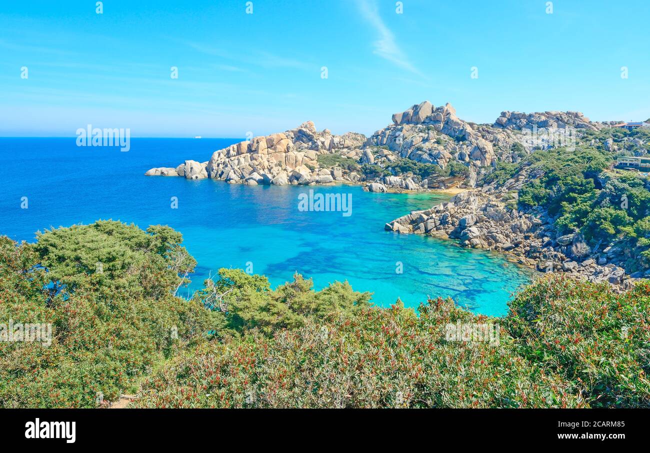 Capo Testa shoreline on a clear day. Shot in Sardinia, Italy Stock ...