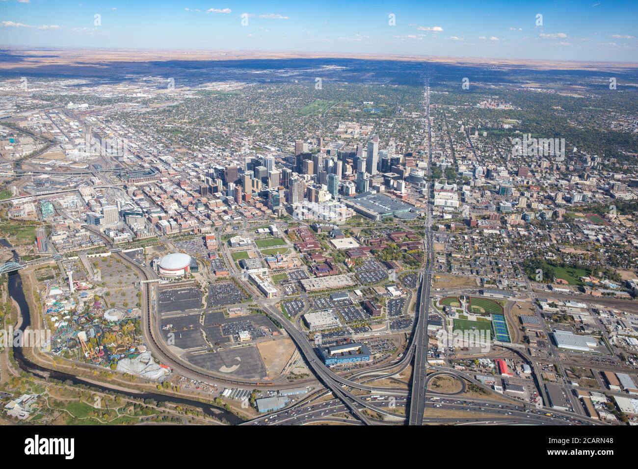 Aerial Photo of Downtown Denver, Colorado Stock Photo