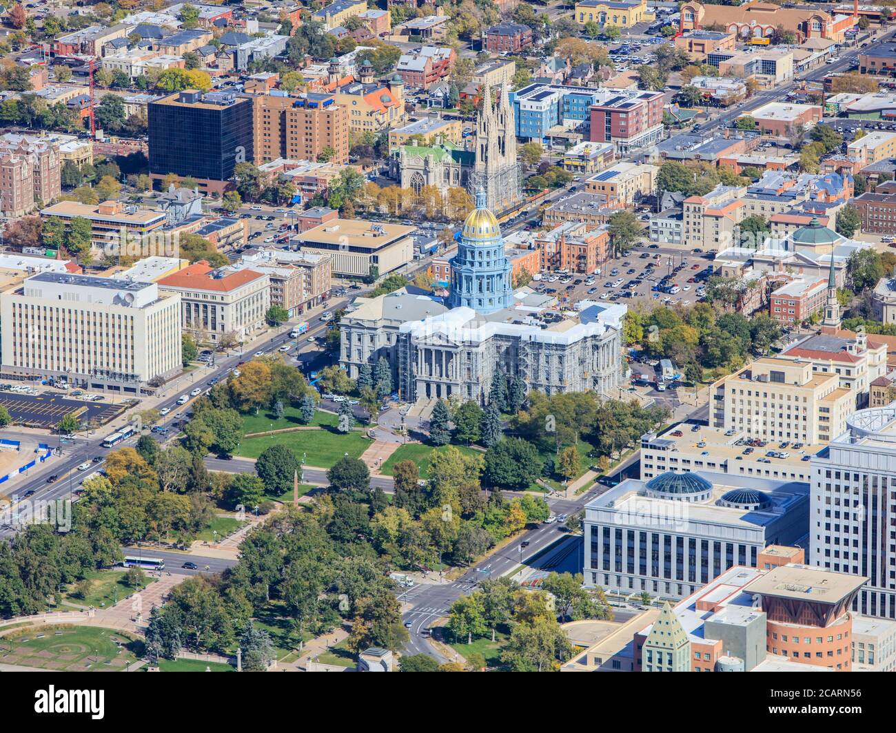 Aerial Photo of Colorado State Capitol, Denver, Colorado, USA Stock Photo