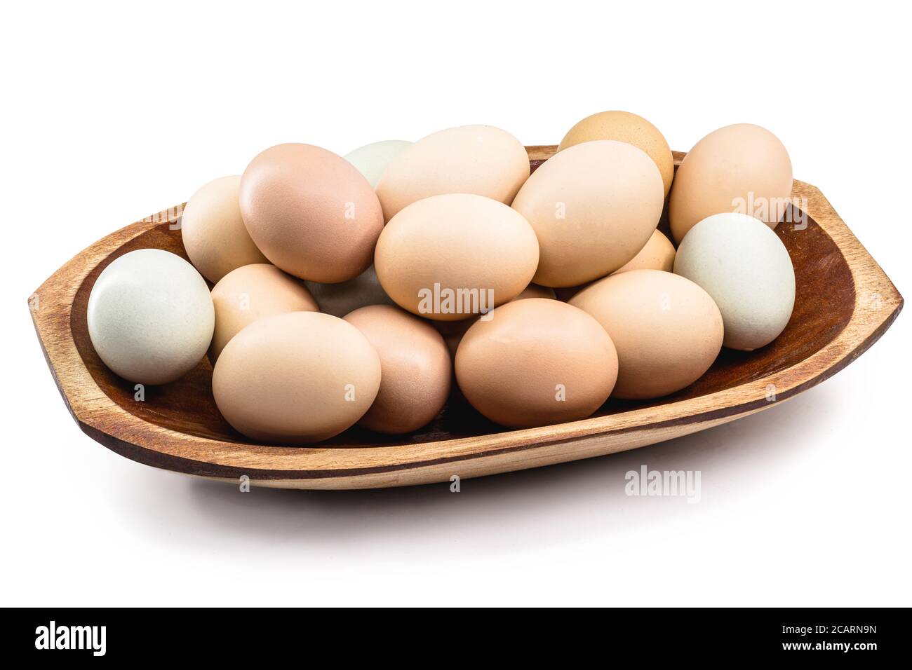 Brazilian free-range egg on isolated white background, natural free-range eggs from Minas Gerais Stock Photo