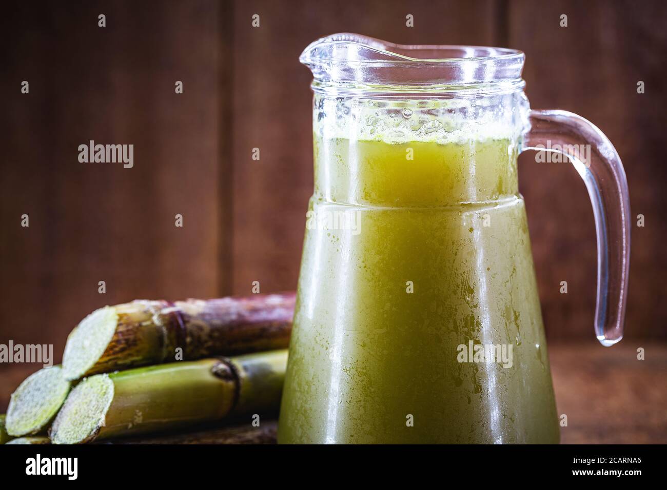 Sugar cane juice or garapa is the liquid extracted from sugar cane in