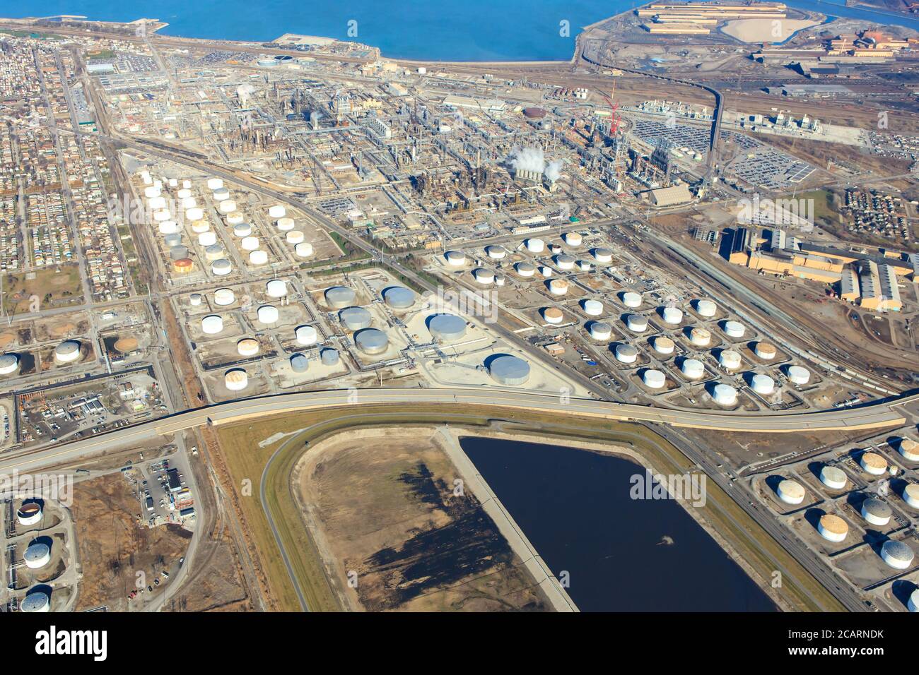 Aerial Photo of Oil Refinery Stock Photo