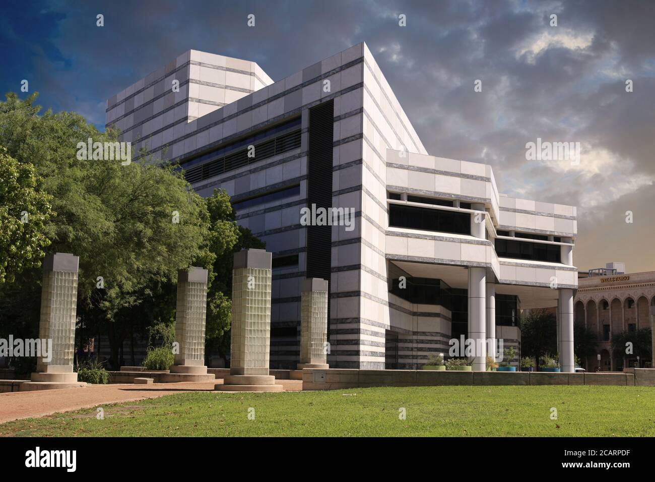 The Joel D. Valdez Public Library building in downtown Tucson, AZ Stock
