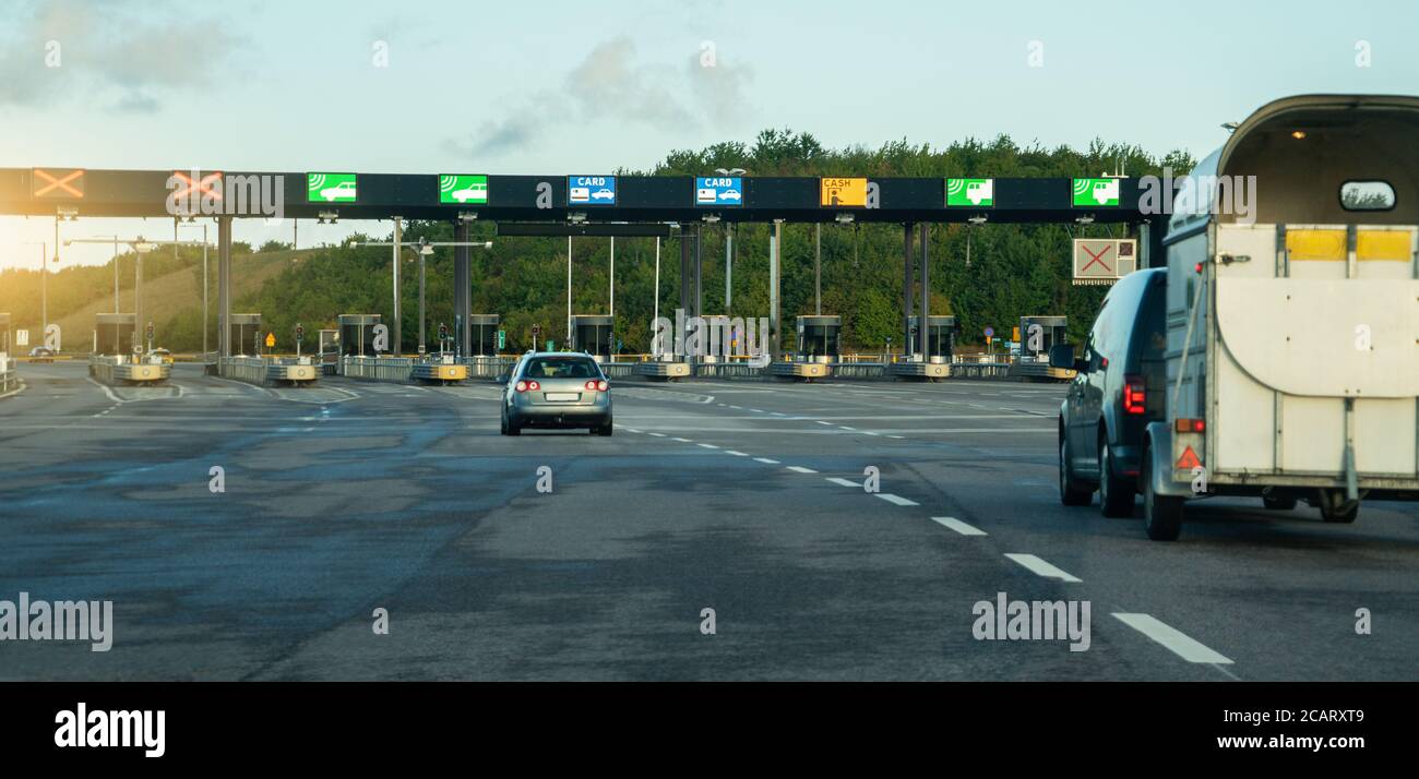 Control point on the toll road Stock Photo